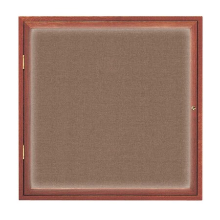 United Visual Products Single Door Slim Enclosed Radius EZ Tack Board, 48"x36", Gold/Blue UVRDS48EZ-BLUE-GOLD